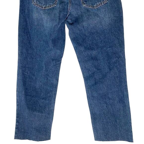 Old Navy Womens Mid Rise Boyfriend Cutoff Jeans Straight Leg SZ 4 Distressed NWT - Picture 4 of 10
